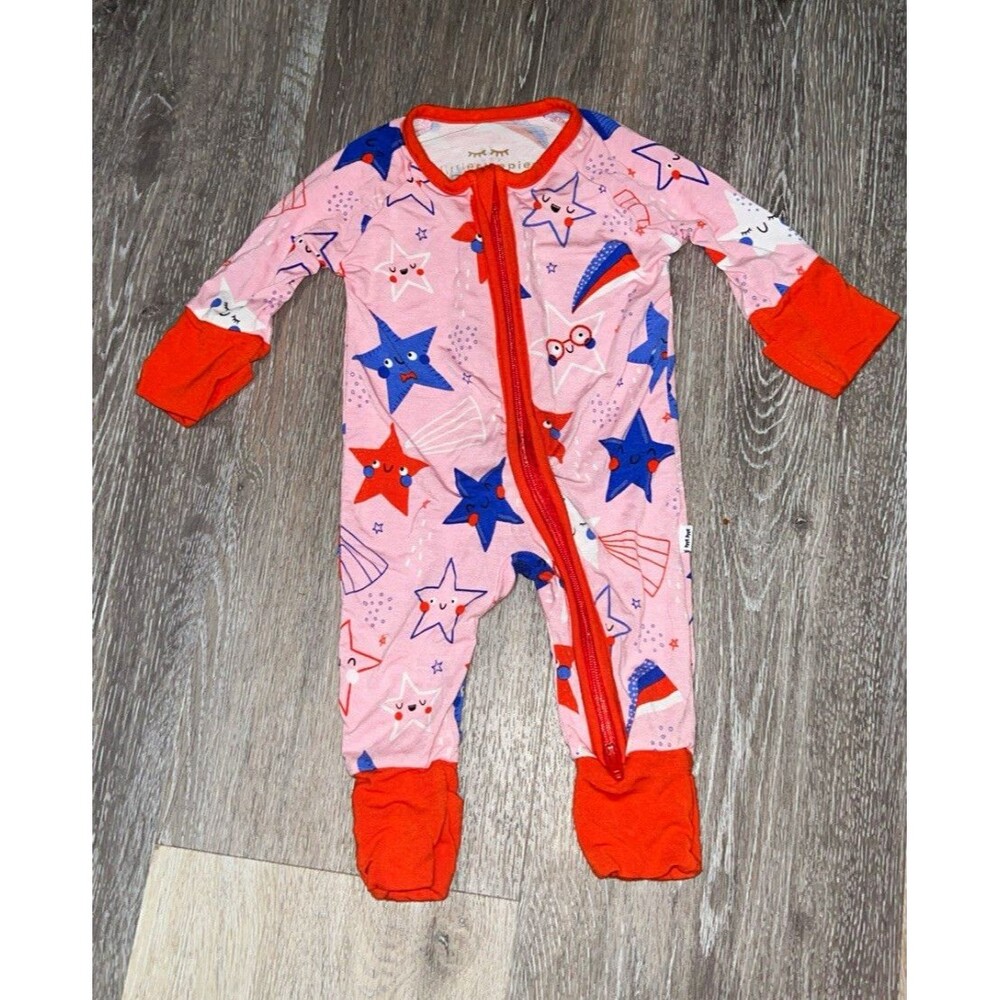 Little Sleepies Preemie Pink Star Print Zip One-Piece Sleeper Pajamas